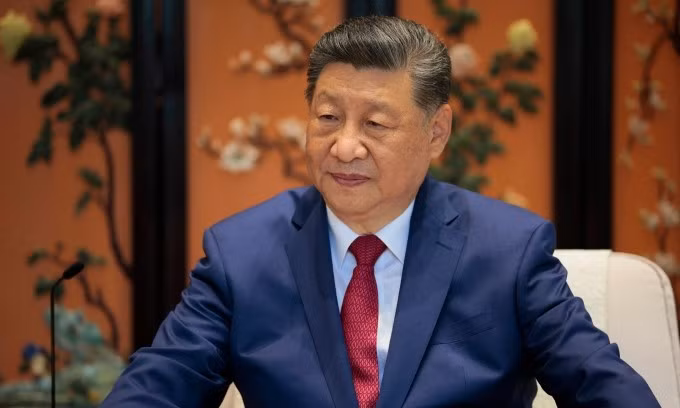 Chủ tịch Trung Quốc Tập Cận Bình trong cuộc gặp với Tổng thống Mỹ Donald Trump bên lề chuyến thăm Trung Nam Hải hôm 15/5. Ảnh: AFP