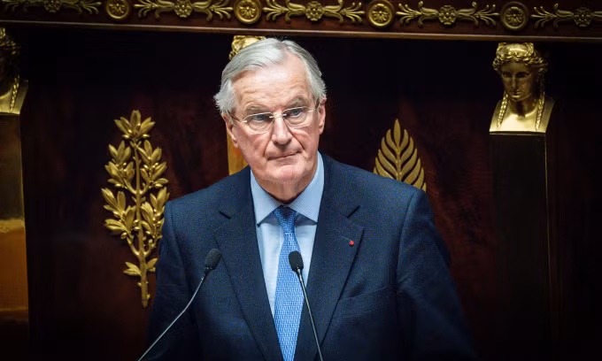 Thủ tướng Pháp Michel Barnier phát biểu tại quốc hội hôm 4/12. Ảnh: AFP