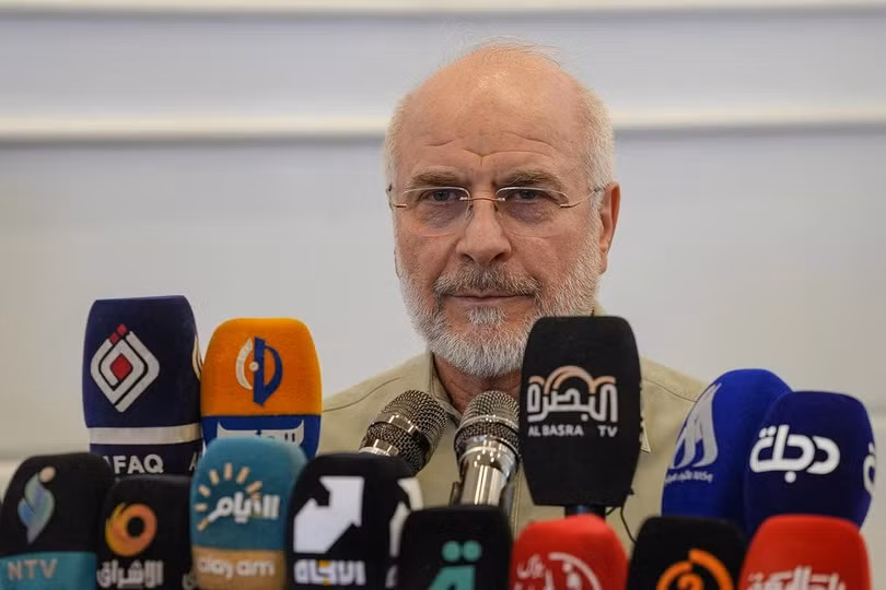 Chủ tịch Quốc hội Iran Mohammad Bagher Ghalibaf tại Iraq ngày 21/8. Ảnh: AFP