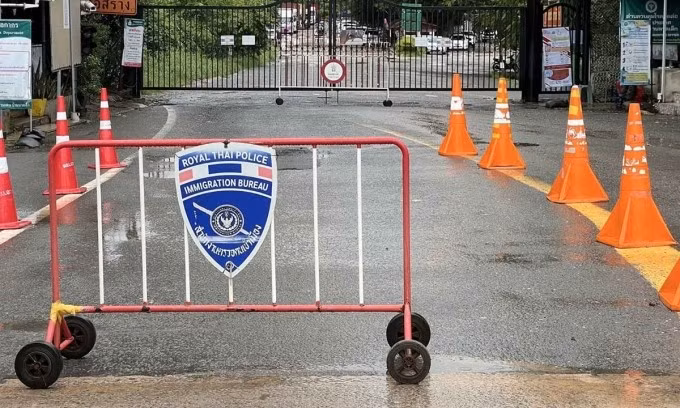Cửa khẩu Ban Hat Lek ở huyện Khlong Yai, tỉnh Trat, miền trung Thái Lan, hồi tháng 6. Ảnh: Bangkok Post