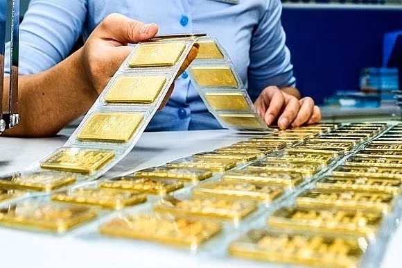 Giá vàng miếng hôm nay ở trong nước tăng 300.000 đồng/lượng so với sáng qua. Ảnh: chinhphu.vn