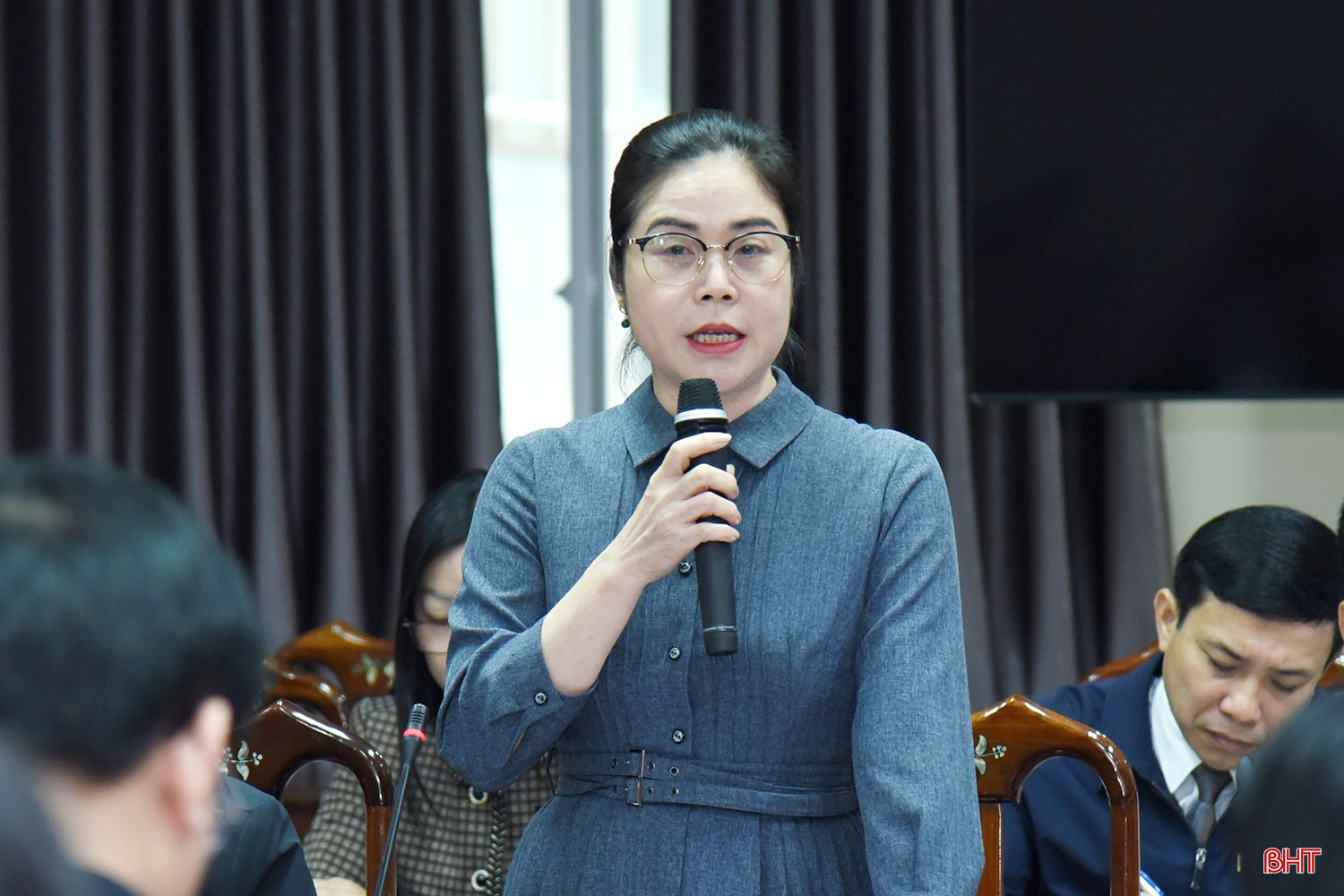 Phó Trưởng ban Tổ chức Tỉnh ủy Nguyễn Thị Thanh Hồng phát biểu tại buổi làm việc.