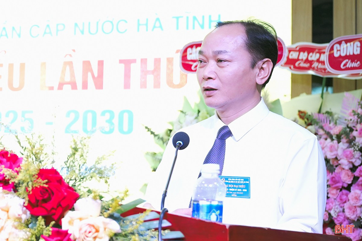 Đồng chí Nguyễn Thiều Quang - Phó Bí thư chuyên trách Đảng ủy UBND tỉnh phát biểu chỉ đạo đại hội.