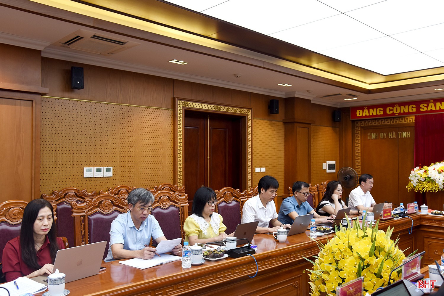 Lãnh đạo Báo Hà Tĩnh dự buổi làm việc.
