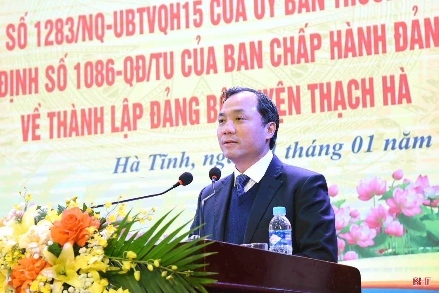 Bí thư Tỉnh ủy Hoàng Trung Dũng phát biểu tại buổi lễ.