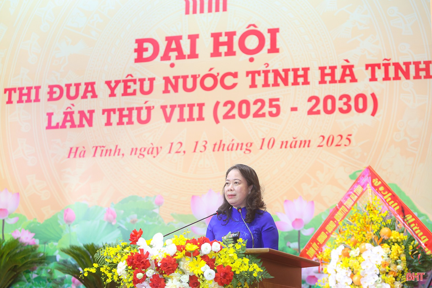 Đồng chí Võ Thị Ánh Xuân phát biểu tại đại hội.