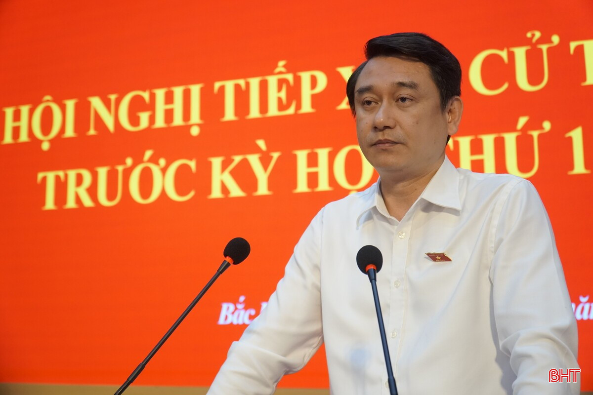 Thứ trưởng Bộ Ngoại giao Lê Anh Tuấn tiếp thu và giải trình các kiến nghị của cử tri.
