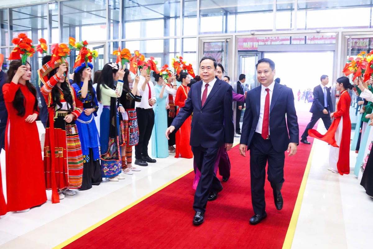Chủ tịch Quốc hội Trần Thanh Mẫn tham dự Đại hội MTTQ Việt Nam lần thứ XI. Ảnh: Quang Vinh.