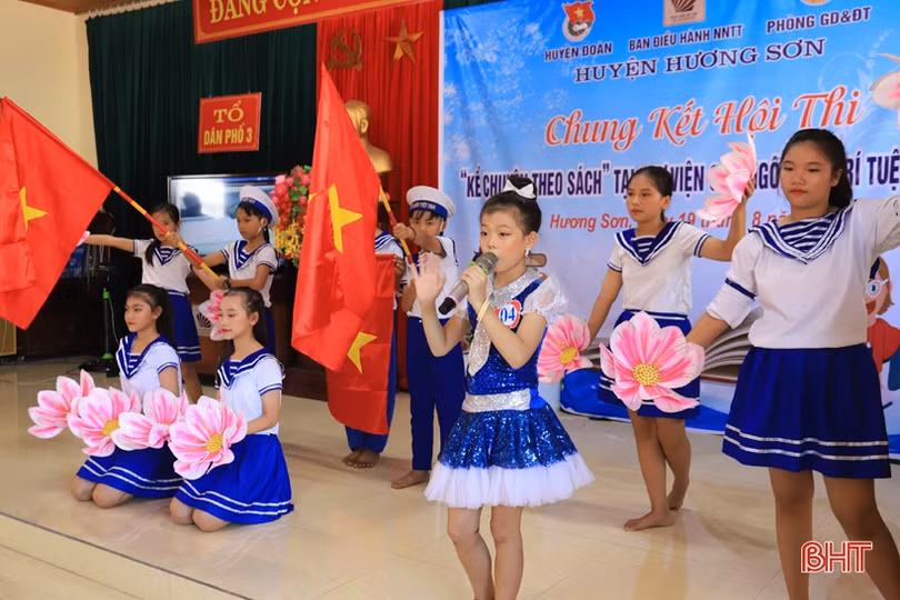 Hấp dẫn hội thi kể chuyện theo sách của học sinh huyện miền núi Hà Tĩnh