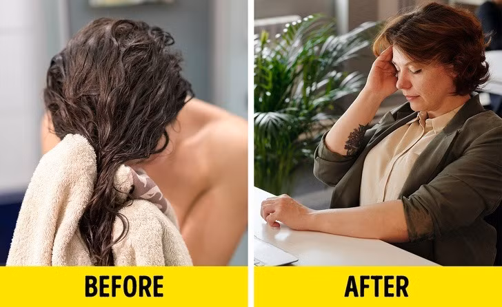7 lý do khiến bạn không nên đi ngủ khi tóc ướt