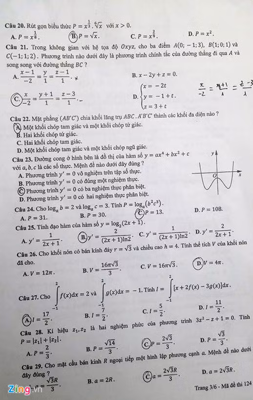 de thi bai giai mon toan thpt quoc gia 2017