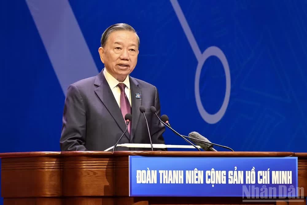 Tổng Bí thư, Chủ tịch nước Tô Lâm phát biểu ý kiến tại Đại hội.