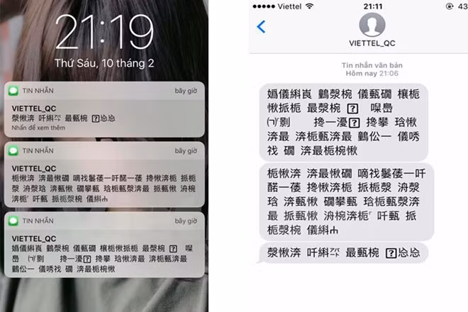 tin nhan quang cao viettel bat ngo xuat hien chu tuong hinh