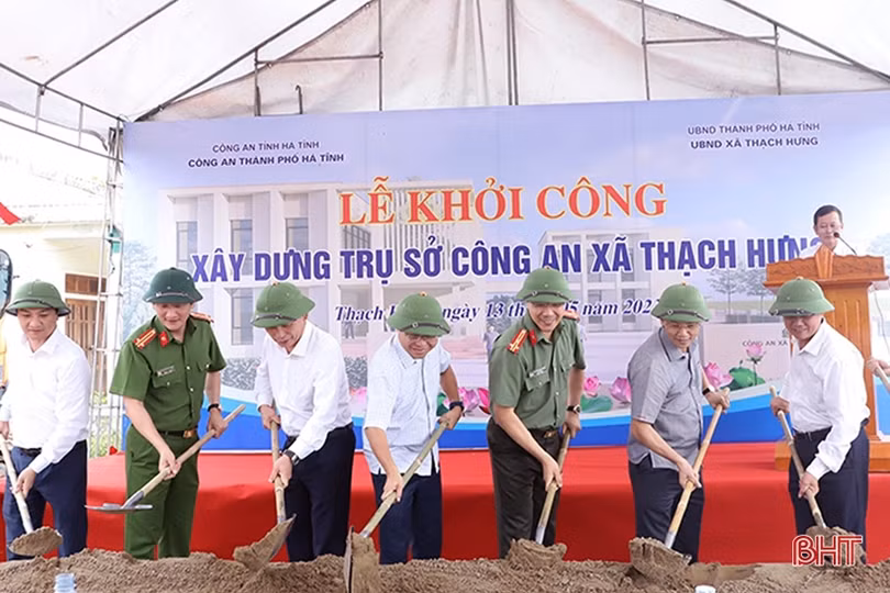 Khởi công xây dựng trụ sở Công an xã Thạch Hưng