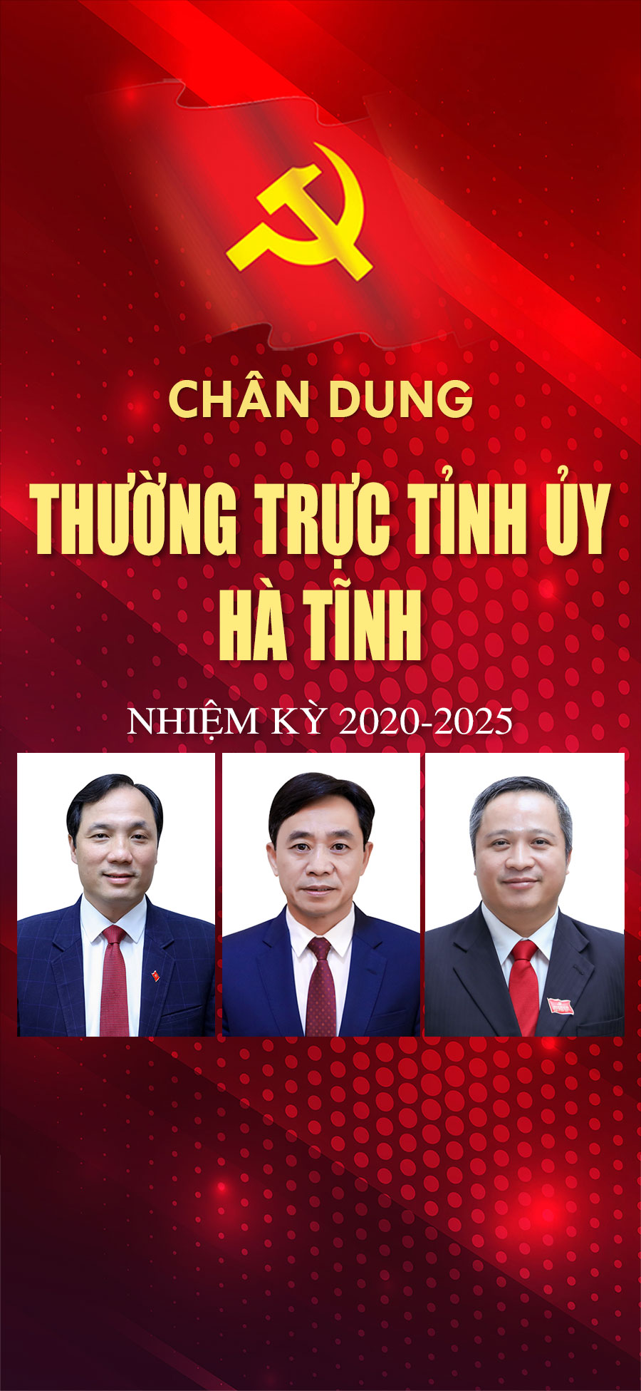 Chân dung các Ủy viên Ban Thường vụ Tỉnh ủy Hà Tĩnh nhiệm kỳ 2020-2025