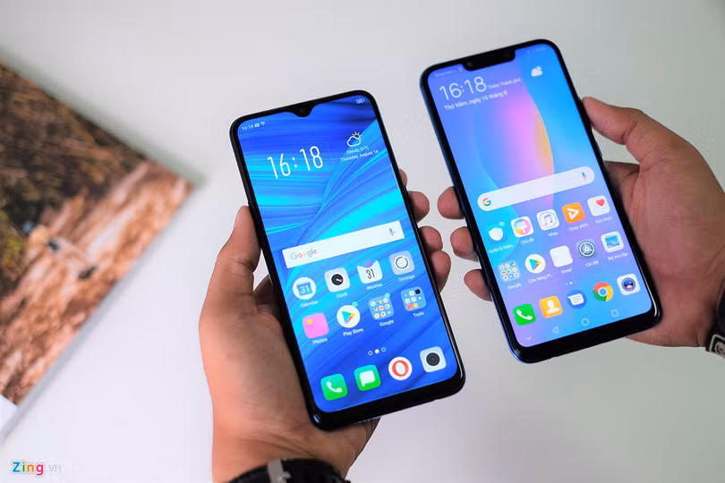 Oppo F9 đọ dáng Huawei nova 3i - di động camera kép sáng giá tầm trung