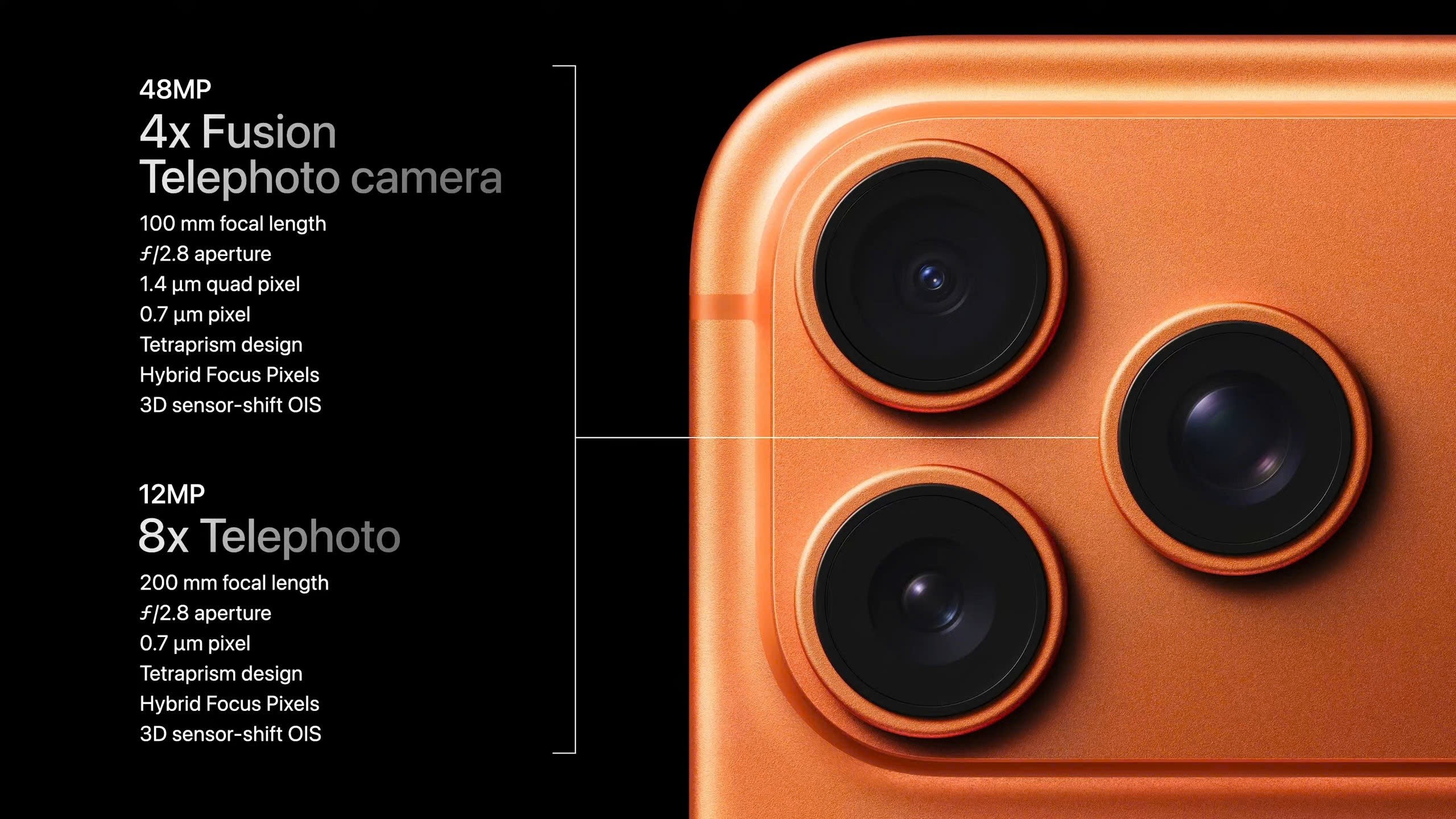 Thông số camera trên iPhone 17 Pro.