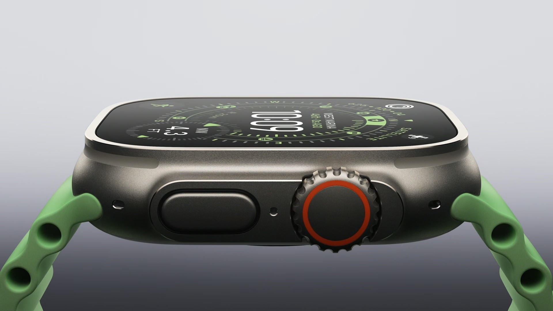 Apple Watch Ultra 3 với dây màu xanh mới.