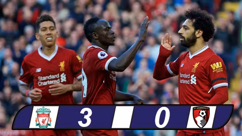 liverpool 3 0 bournemouth salah khong ngung no sung