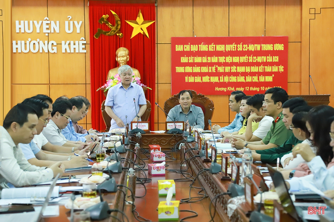 Chủ tịch Ủy ban Trung ương MTTQ Việt Nam: Hương Khê thực hiện tốt nghị quyết về phát huy sức mạnh đoàn kết dân tộc