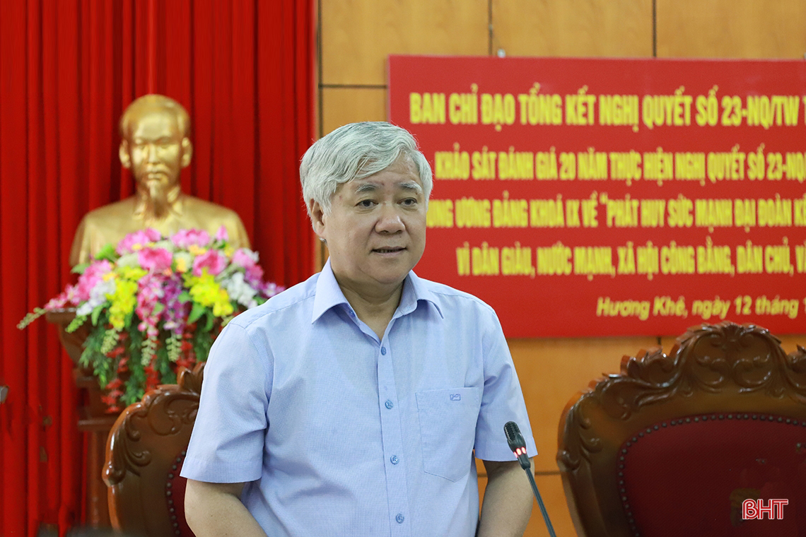 Chủ tịch Ủy ban Trung ương MTTQ Việt Nam: Hương Khê thực hiện tốt nghị quyết về phát huy sức mạnh đoàn kết dân tộc