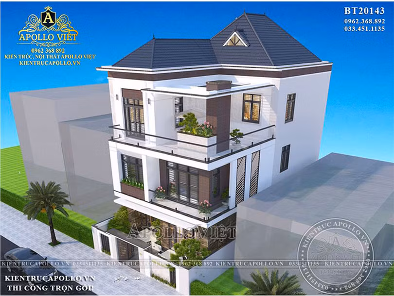 Chiêm ngưỡng mẫu biệt thự hiện đại 3 tầng đẹp BT20143