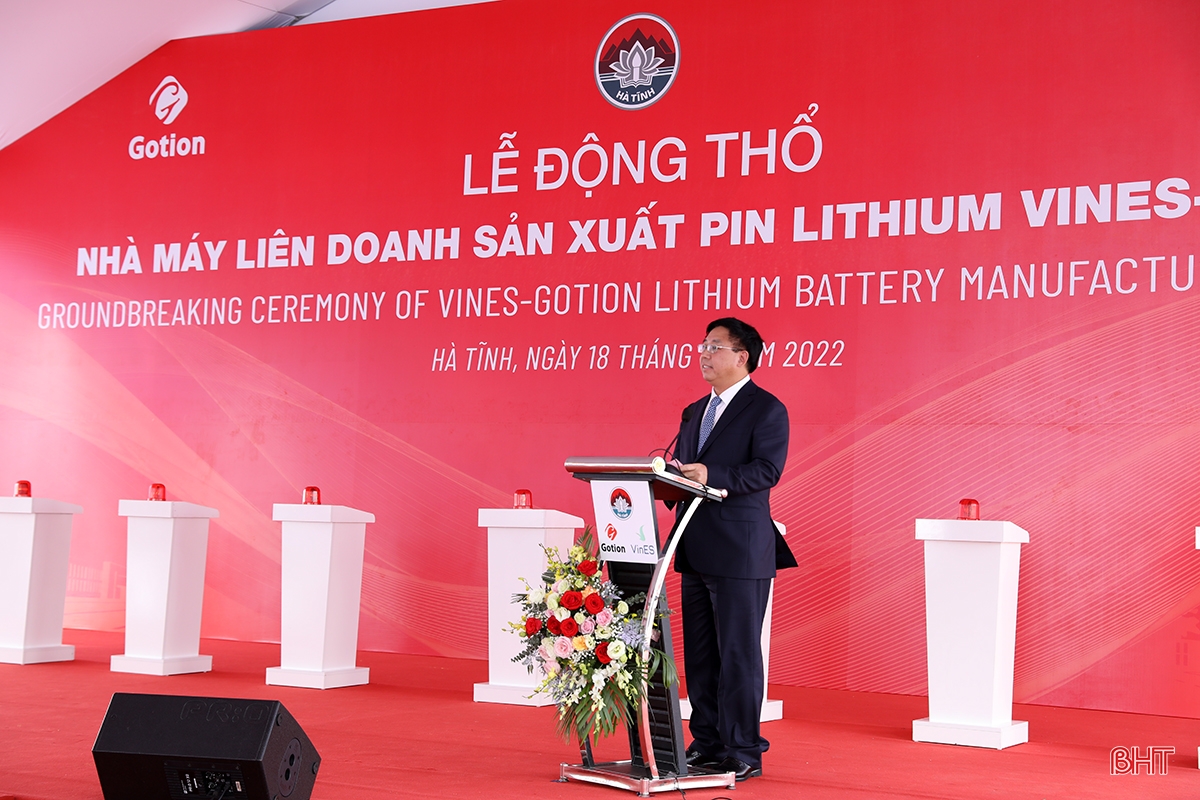 Hà Tĩnh: Khởi công Nhà máy sản xuất Pin Lithium 275 triệu USD tại Vũng Áng