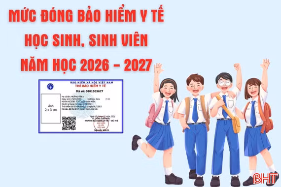 [Infographic] Mức đóng bảo hiểm y tế học sinh, sinh viên năm học 2026 - 2027