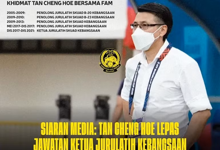 HLV Tan Cheng Hoe từ chức sau thất bại của đội tuyển Malaysia