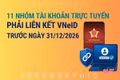 [Infographic] 11 nhóm tài khoản trực tuyến phải liên kết, xác thực VNeID trước ngày 31/12/2026