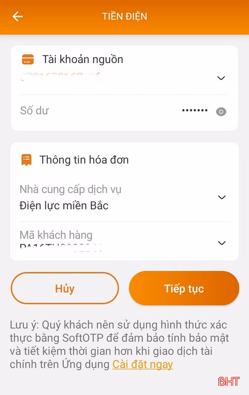 Hà Tĩnh: 69,38% khách hàng thanh toán tiền điện không dùng tiền mặt