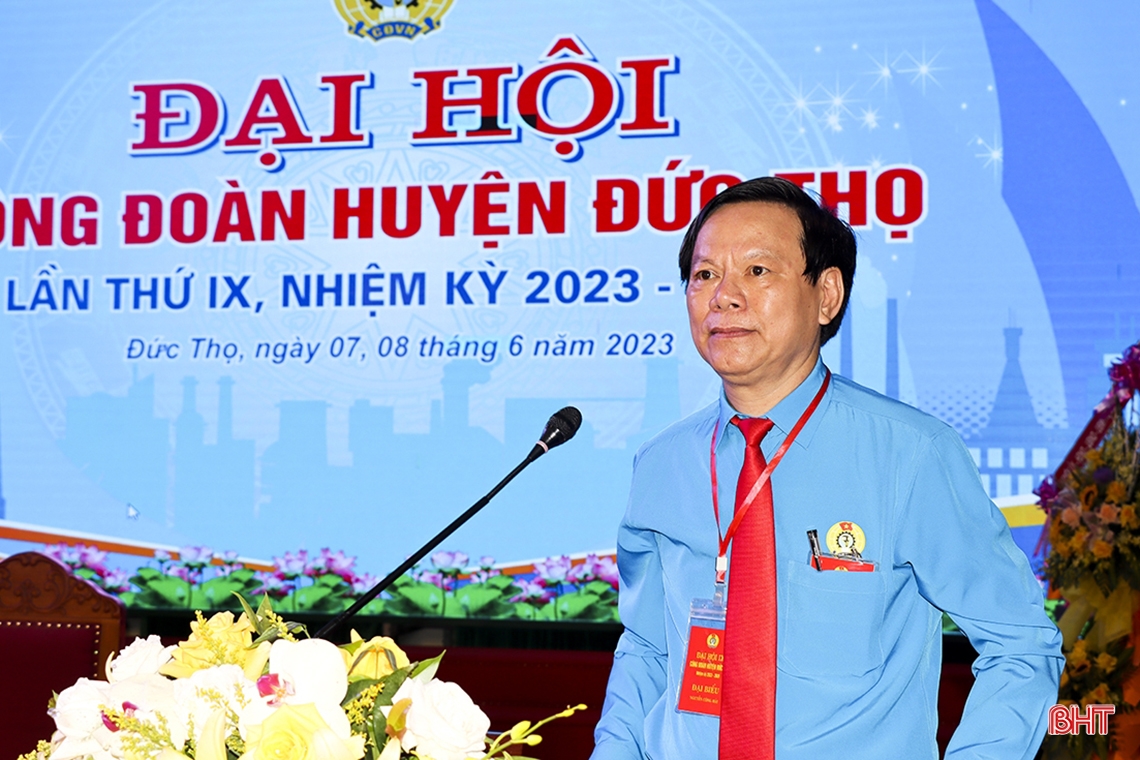 Đại hội Công đoàn cấp huyện đầu tiên nhiệm kỳ 2023 - 2028 ở Hà Tĩnh