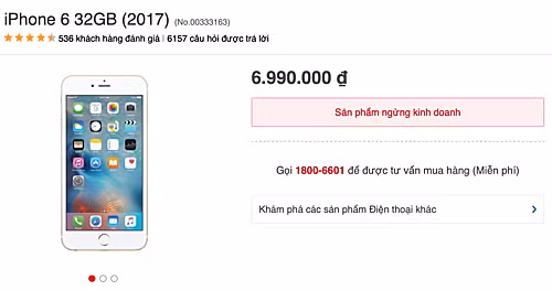 iPhone 6 không còn bán tại Việt Nam