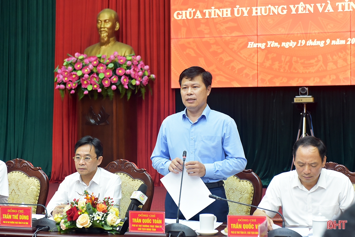 Hà Tĩnh và Hưng Yên trao đổi kinh nghiệm phát triển kinh tế - xã hội
