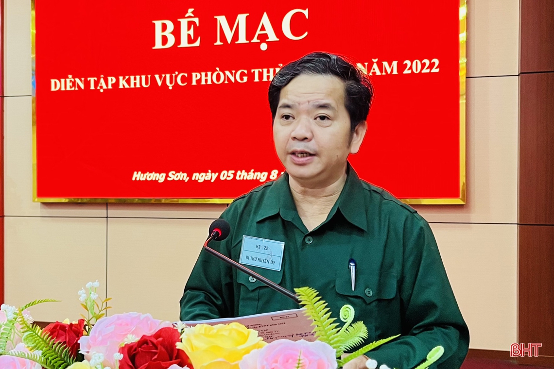 Diễn tập khu vực phòng thủ huyện Hương Sơn hoàn thành xuất sắc các nội dung đề ra