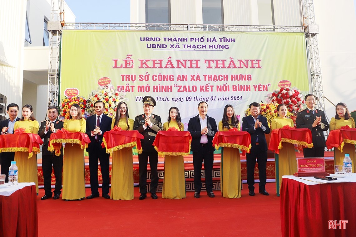 Lãnh đạo Bộ Công an, tỉnh Hà Tĩnh dự lễ khánh thành trụ sở công an xã