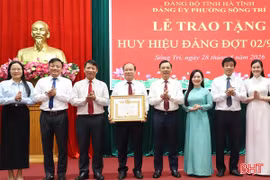 Các địa phương Hà Tĩnh trao Huy hiệu Đảng dịp 2/9