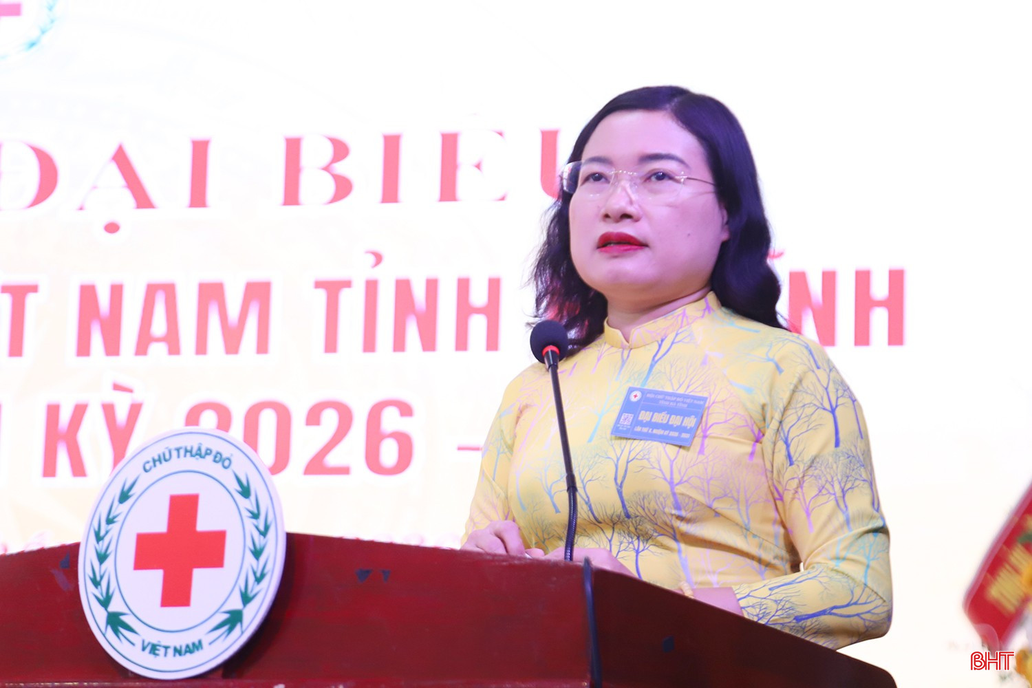 Phó Chủ tịch UBND tỉnh Nguyễn Thị Nguyệt phát biểu tại đại hội.