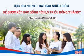 [Infographic] Học ngành nào, đạt bao nhiêu điểm để được xét học bổng tới 5,5 triệu đồng/tháng?