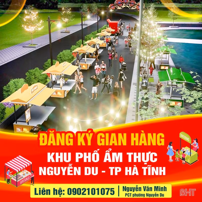 Hơn 100 hộ đăng ký gian hàng tại phố chuyên doanh ẩm thực đầu tiên ở TP Hà Tĩnh