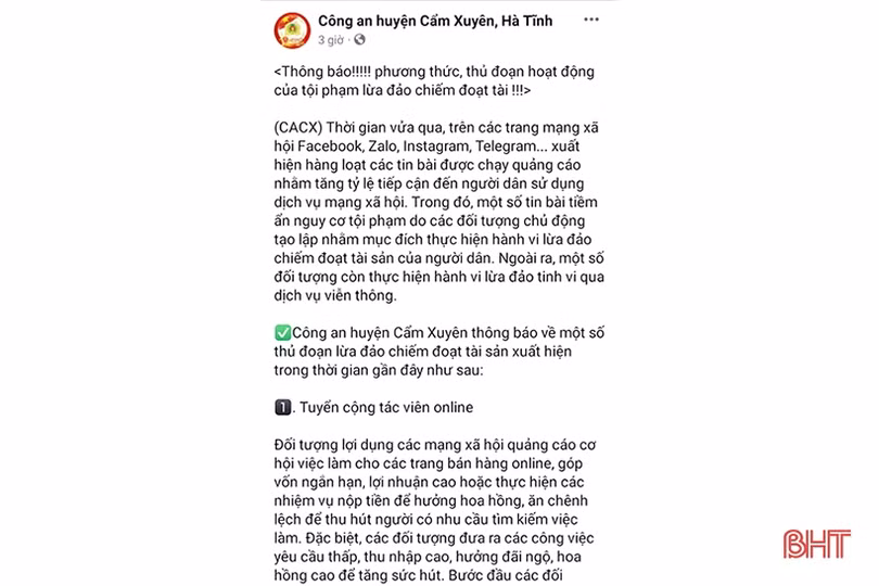 Công an cảnh báo sau vụ thầy giáo bị lừa gần 1 tỷ đồng ở Hà Tĩnh