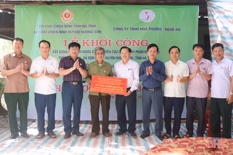 Khởi công xây dựng nhà tình nghĩa cho cựu chiến binh ở Hương Sơn