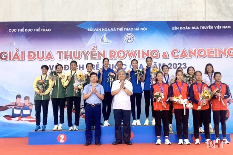 Hà Tĩnh xếp thứ 3 Giải Đua thuyền rowing, canoeing trẻ quốc gia