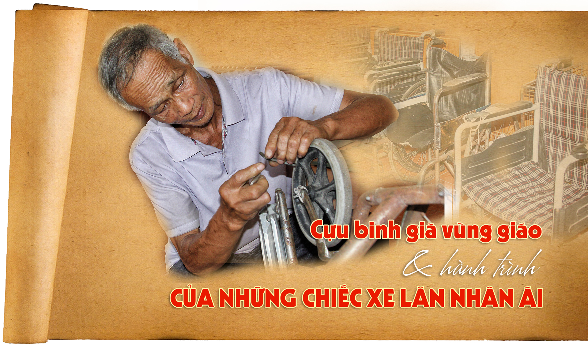 73 tuổi vẫn đi khắp nơi xin xe lăn cũ về sửa tặng bệnh nhân nghèo Hà Tĩnh