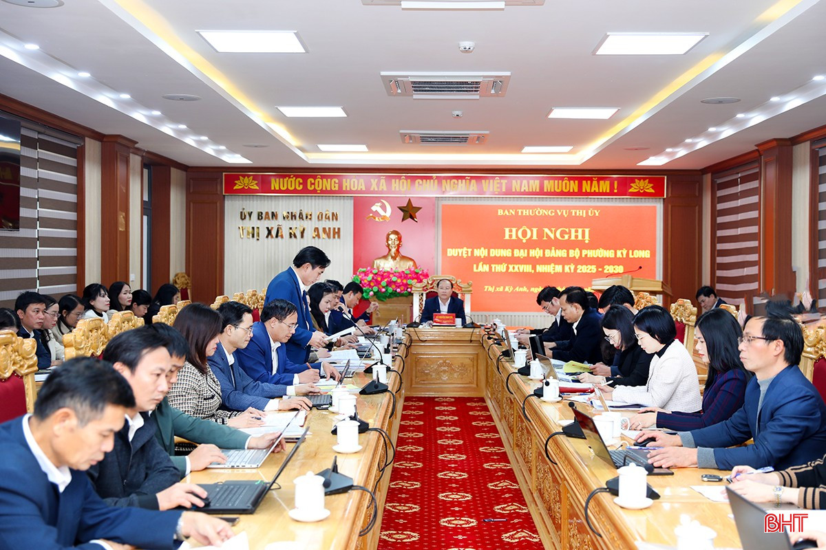 BTV Thị uỷ Kỳ Anh tổ chức hội nghị duyệt nội dung Đại hội Đảng bộ phường Kỳ Long lần thứ XXVIII, nhiệm kỳ 2025 - 2030.