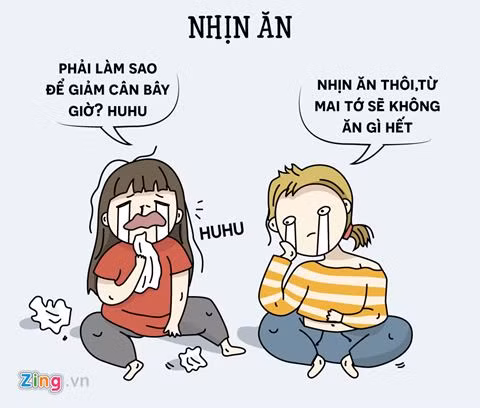 hi hoa nhung sai lam khi con gai muon giam can