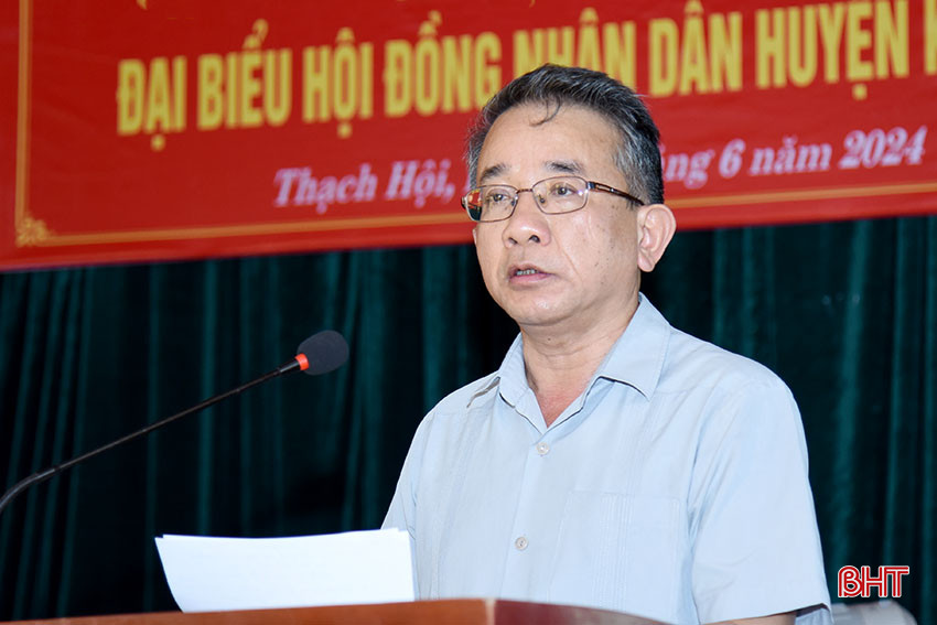 Chủ nhiệm UBKT Tỉnh ủy Hà Văn Trọng phát biểu tiếp thu tại hội nghị.