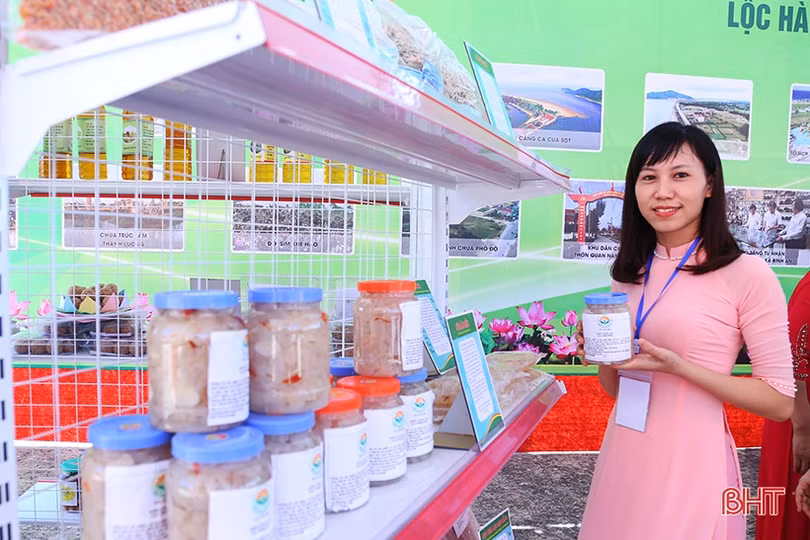 Sản phẩm OCOP, nông nghiệp tiêu biểu của Lộc Hà thu hút đại biểu bên lề đại hội