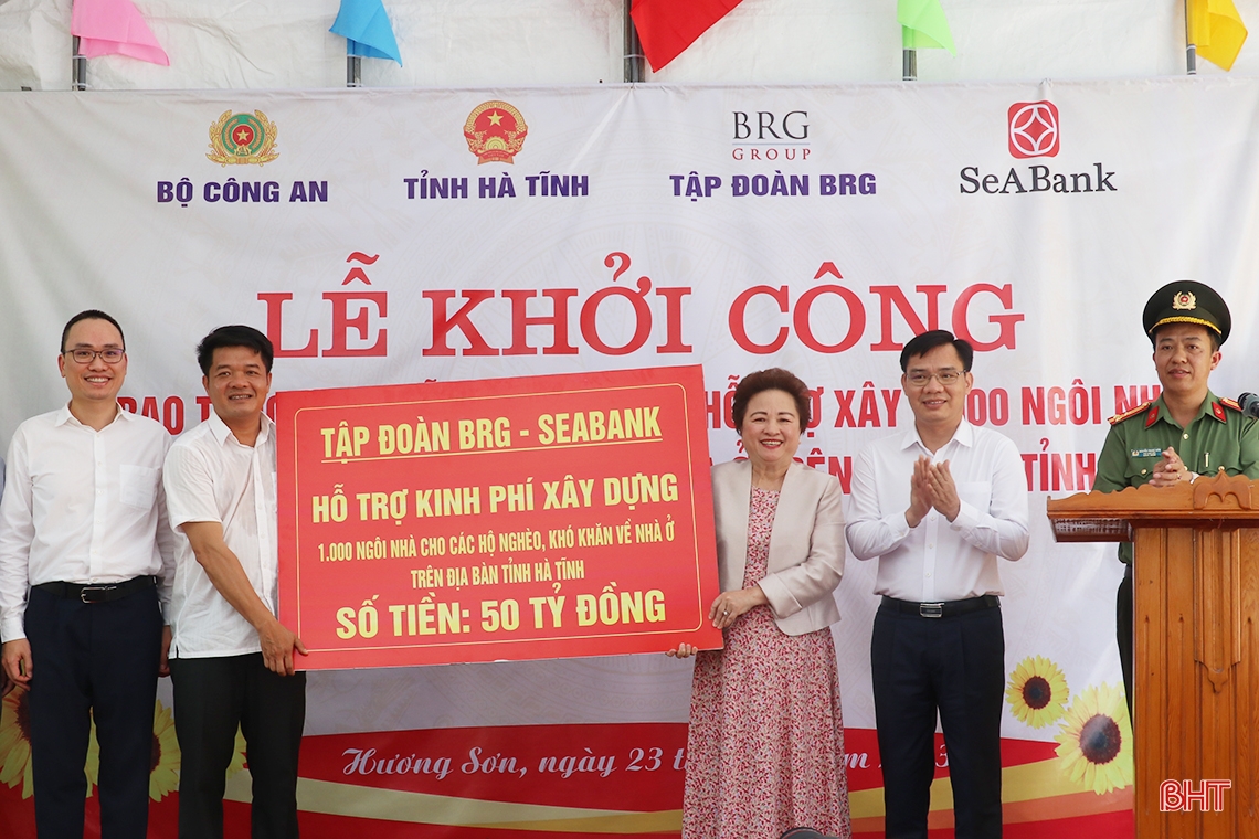 Bộ Công an hỗ trợ xây dựng 1.000 nhà ở cho người nghèo Hà Tĩnh