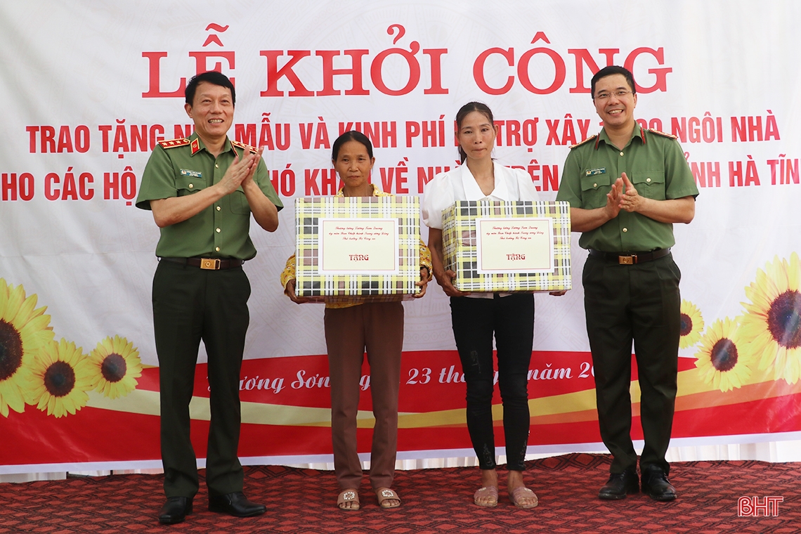 Bộ Công an hỗ trợ xây dựng 1.000 nhà ở cho người nghèo Hà Tĩnh